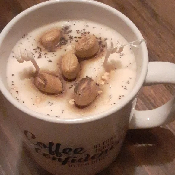 Handcrafted 'Coffee Shop' Soy Candle Mug, 15 Oz. - Picture 3 of 9